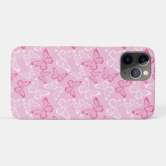 Roze Vlinder Case-Mate iPhone Case (Achterkant (horizontaal))