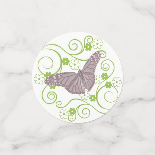 Roze vlinder Confetti Vrijgezellenfeest (Kleine voorkant)