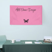 Roze vlinder - Creëer uw eigen (CYO) banner (Beurs)