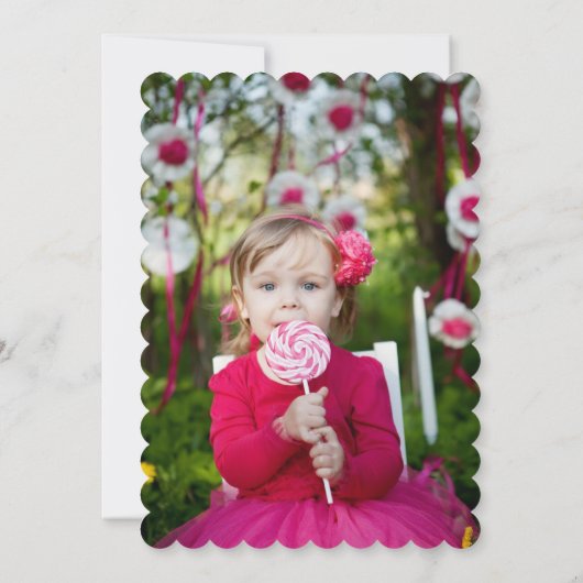 Roze Vlinder Cupcake Meisje Verjaardagsfeest Uitno Kaart (Achterkant)