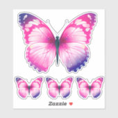 Roze Vlinder Custom Vinyl Sticker (Vel)