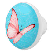 Roze Vlinder Cyaan Keramische Pull Keramische Knop (Rechts)