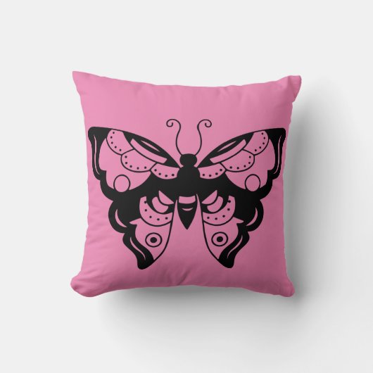 Roze Vlinder - CYO - Knuffel Kussen voor Kinderen (Voorkant)