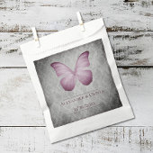 Roze  vlinder Damask bruiloft Bedankzakje