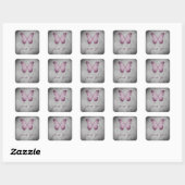 Roze  vlinder Damask bruiloft dank u Vierkante Sticker (Vel)