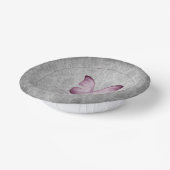 Roze  vlinder Damask bruiloft Papieren Kommen (Gebogen)