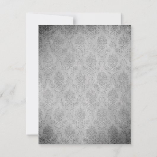 Roze Vlinder Damast Bruiloft RSVP (Achterkant)