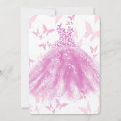 Roze Vlinder Dansjurk Zoete 16 Feest Kaart (Achterkant)