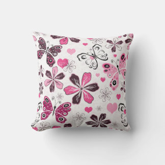 Roze vlinder | Decoratief Kussen