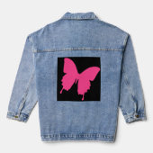 Roze vlinder denim jacket (Achterkant)