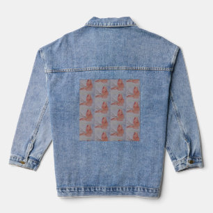 Roze vlinder denim jacket