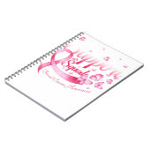 Roze vlinder-draaggolf-ondersteunend vierkant bors notitieboek (Linkerzijde)