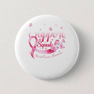Roze vlinder-draaggolf-ondersteunend vierkant bors ronde button 5,7 cm