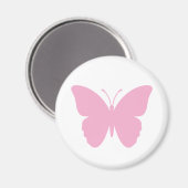 Roze Vlinder Eenvoudig Ontwerp Rond Magneet (Voorkant / Achterkant)