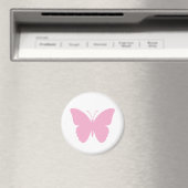 Roze Vlinder Eenvoudig Ontwerp Rond Magneet (Insitu (Vaatwasser))