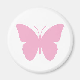 Roze Vlinder Eenvoudig Ontwerp Rond Magneet
