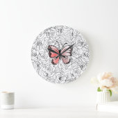 Roze vlinder en Rozen kunst - Grote Klok (Huis)