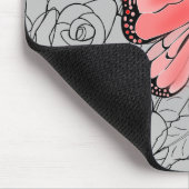 Roze vlinder en Rozen kunst Muismat (Hoek)