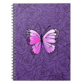 Roze vlinder en Rozen kunst - Notitieboek (Voorkant)