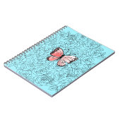 Roze vlinder en Rozen kunst - Notitieboek (Linkerzijde)