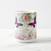 Roze vlinder en  Rozen Shabby Koffiemok (Center)