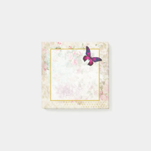 Roze vlinder en  Rozen Shabby Post-it® Notes
