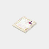 Roze vlinder en  Rozen Shabby Post-it® Notes (Schuin)