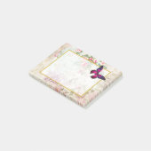 Roze vlinder en  Rozen Shabby Post-it® Notes (Schuin)