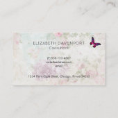 Roze vlinder en Rozen Shabby Visitekaartje (Achterkant)