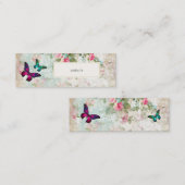 Roze Vlinder en Shabby  Rozen Website Mini Visitekaartje (Voorkant / Achterkant)