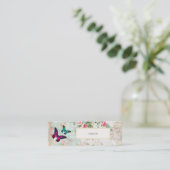 Roze Vlinder en Shabby  Rozen Website Mini Visitekaartje (Staand voorkant)