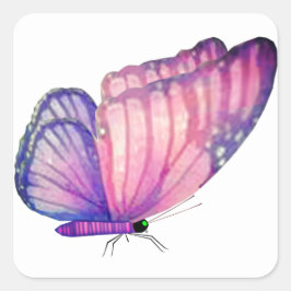 Roze vlinder envelop afdichtingen vierkante sticker