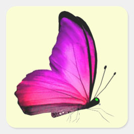 Roze vlinder envelop afdichtingen vierkante sticker