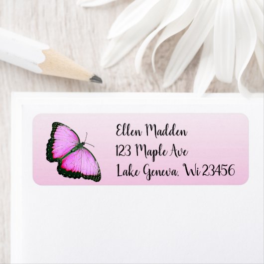  roze vlinder etiket (Insitu)