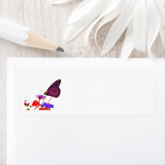 Roze vlinder etiket (Insitu)
