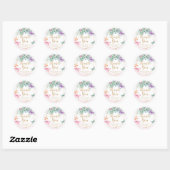 Roze vlinder Eucalyptus Baby shower Favor Ronde Sticker (Vel)
