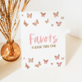 Roze Vlinder Feest Favorieten Tafel Bord Reclamebord Met Voetstuk