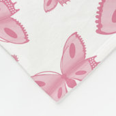 Roze vlinder fleece deken (Hoek)