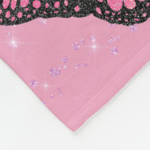 roze vlinder fleece deken (Hoek)