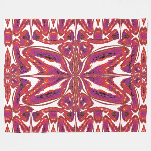 Roze vlinder fleece deken (Voorkant (Horizontaal))