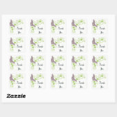 Roze vlinder Floral Dank u Stickers (Vel)