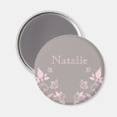 Roze vlinder Floral Magnet (Voorkant / Achterkant)