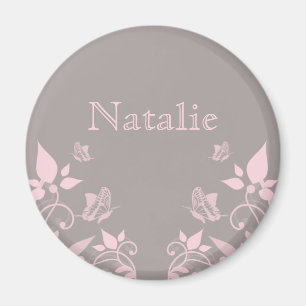 Roze vlinder Floral Magnet
