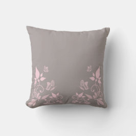 Roze vlinder Floral Pillow Kussen