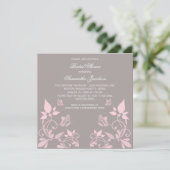 Roze vlinder Floral Vrijgezellenfeest Invite Kaart (Staand voorkant)