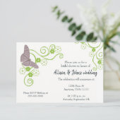 Roze vlinder Floral Vrijgezellenfeest Invite Kaart (Staand voorkant)