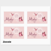 Roze Vlinder Fotosjabloon Rechthoek Sticker (Vel)