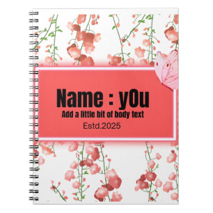Roze vlinder Gardenia Notitieboek