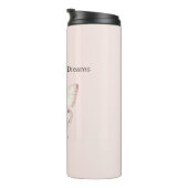 Roze Vlinder Geloof in Dromen Thermosbeker (Geroteerd rechts)