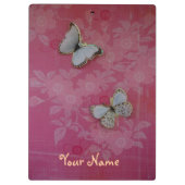 roze vlinder gepersonaliseerd klembord (Achterkant)